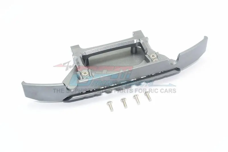 Aluminum Front Bumper + Skid Plate For Traxxas Trx-4 Mercedes-Benz G500 (82096-4) / Trx-6 Mercedes-Benz G63 (88096-4) - 1 Set Gray Silver 1
