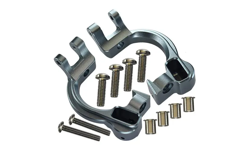 Aluminum Front C Hubs For Arrma  1:10 Granite / Big Rock 3S / Big Rock V3 3S / Vorteks 3S - 1Pr Set Gray Silver 1