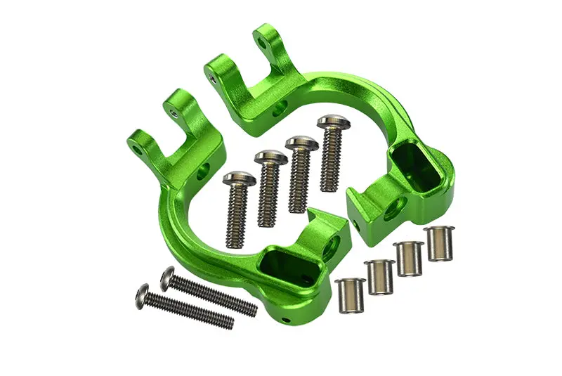 Aluminum Front C Hubs For Arrma  1:10 Granite / Big Rock 3S / Big Rock V3 3S / Vorteks 3S - 1Pr Set Green 1