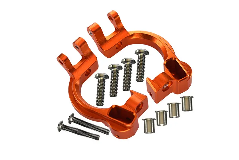 Aluminum Front C Hubs For Arrma  1:10 Granite / Big Rock 3S / Big Rock V3 3S / Vorteks 3S - 1Pr Set Orange 1