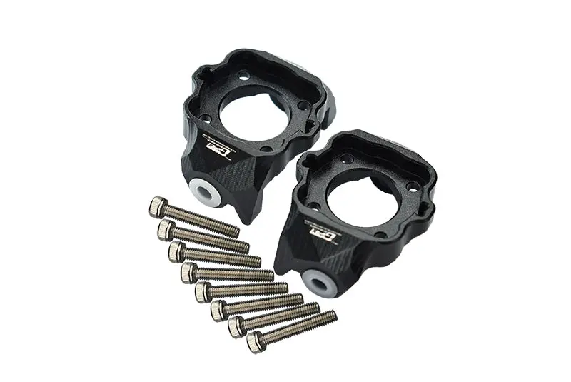 Aluminum Front C-Hubs For Losi 1:8 Lmt 4Wd Solid Axle Monster Truck Los04022 / Lmt Mega Truck Brushless Los04024 / Lmt Grave Digger / Son-Uva Digger Los04021 Upgrades - 10Pc Set Black 1