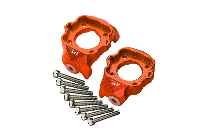 Aluminum Front C-Hubs For Losi 1:8 Lmt 4Wd Solid Axle Monster Truck Los04022 / Lmt Mega Truck Brushless Los04024 / Lmt Grave Digger / Son-Uva Digger Los04021 Upgrades - 10Pc Set Orange 1