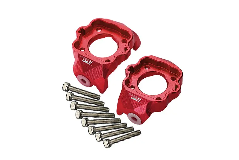 Aluminum Front C-Hubs For Losi 1:8 Lmt 4Wd Solid Axle Monster Truck Los04022 / Lmt Mega Truck Brushless Los04024 / Lmt Grave Digger / Son-Uva Digger Los04021 Upgrades - 10Pc Set Red 1