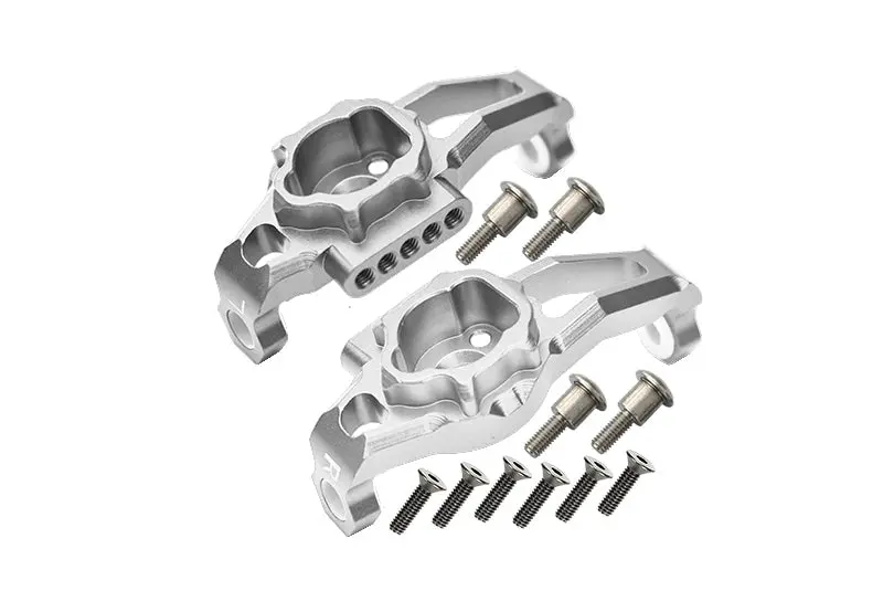 Aluminum Front C Hubs For Traxxas 1:10 Trx 4 Trail Defender Crawler / Trx 6 Mercedes Benz G63 Upgrades - Silver 1