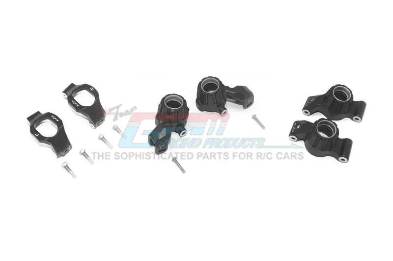 Aluminum Front C-Hubs + Front & Rear Knuckle Arms For Traxxas 1:10 4Wd Maxx 89076-4 / 4Wd Maxx With Widemaxx 89086-4 / 1:8 4Wd Maxx Slash 6S 102076-4 Upgrades - Black 1