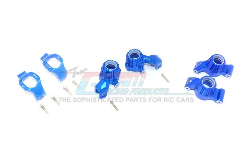 Aluminum Front C-Hubs + Front & Rear Knuckle Arms For Traxxas 1:10 4Wd Maxx 89076-4 / 4Wd Maxx With Widemaxx 89086-4 / 1:8 4Wd Maxx Slash 6S 102076-4 Upgrades - Blue 1