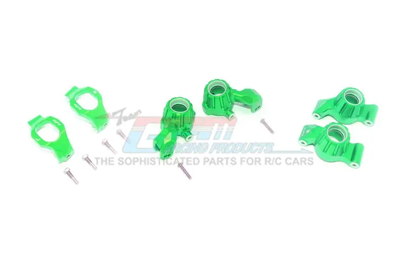 Aluminum Front C-Hubs + Front & Rear Knuckle Arms For Traxxas 1:10 4Wd Maxx 89076-4 / 4Wd Maxx With Widemaxx 89086-4 / 1:8 4Wd Maxx Slash 6S 102076-4 Upgrades - Green 1