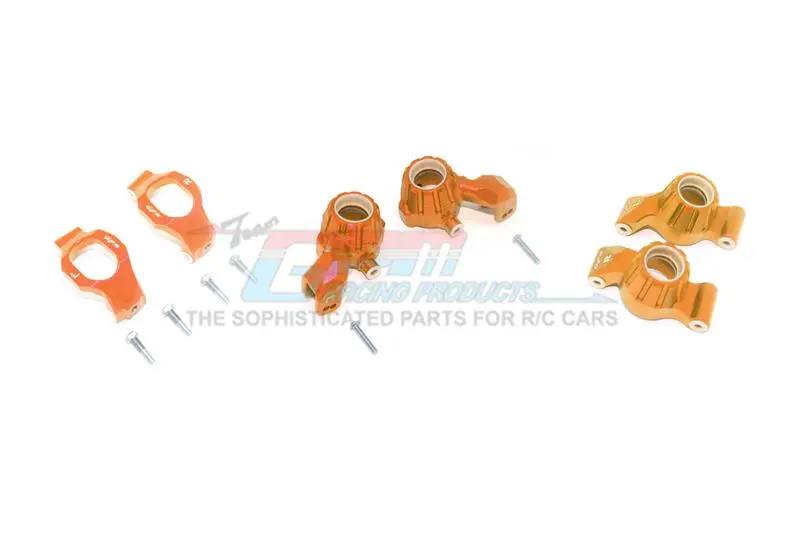 Aluminum Front C-Hubs + Front & Rear Knuckle Arms For Traxxas 1:10 4Wd Maxx 89076-4 / 4Wd Maxx With Widemaxx 89086-4 / 1:8 4Wd Maxx Slash 6S 102076-4 Upgrades - Orange 1