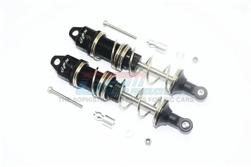 Aluminum Front Double Section Spring Dampers 115Mm For Arrma 1:8 Kraton 6S / Outcast 6S / Notorious 6S / Kraton 6S V5 / Notorious 6S V5 / 1:7 Fireteam - 1Pr Set Black 1