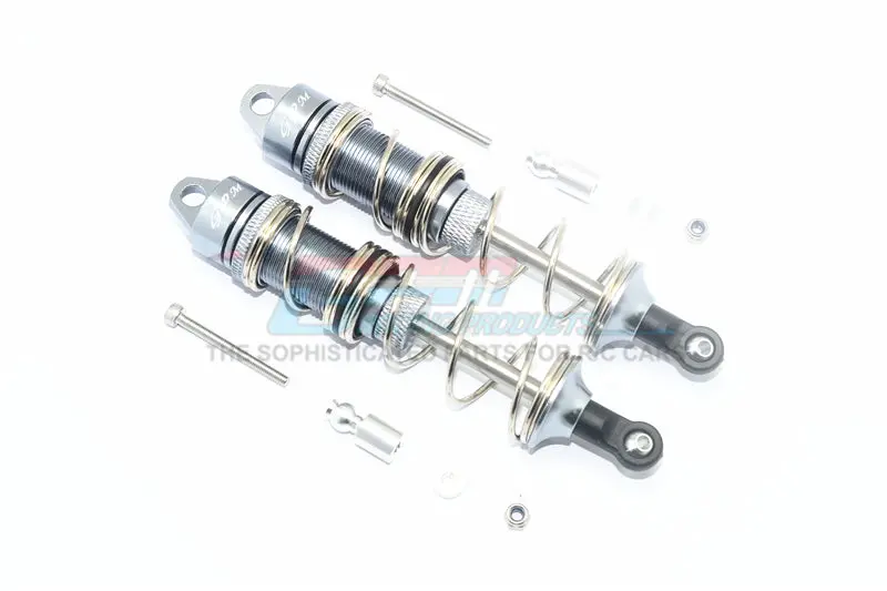 Aluminum Front Double Section Spring Dampers 115Mm For Arrma 1:8 Kraton 6S / Outcast 6S / Notorious 6S / Kraton 6S V5 / Notorious 6S V5 / 1:7 Fireteam - 1Pr Set Gray Silver 1