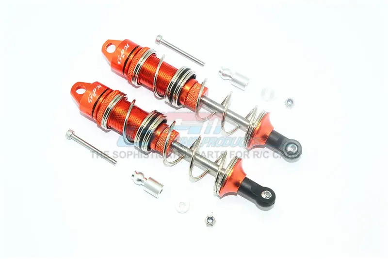 Aluminum Front Double Section Spring Dampers 115Mm For Arrma 1:8 Kraton 6S / Outcast 6S / Notorious 6S / Kraton 6S V5 / Notorious 6S V5 / 1:7 Fireteam - 1Pr Set Orange 1