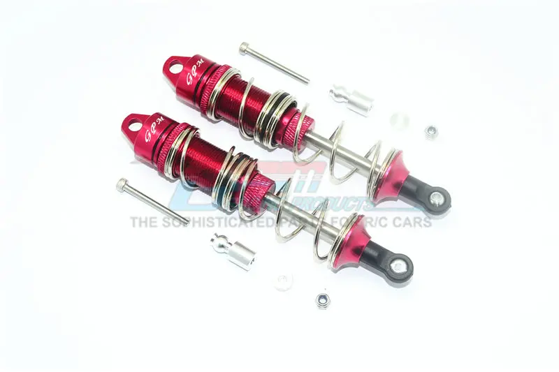 Aluminum Front Double Section Spring Dampers 115Mm For Arrma 1:8 Kraton 6S / Outcast 6S / Notorious 6S / Kraton 6S V5 / Notorious 6S V5 / 1:7 Fireteam - 1Pr Set Red 1