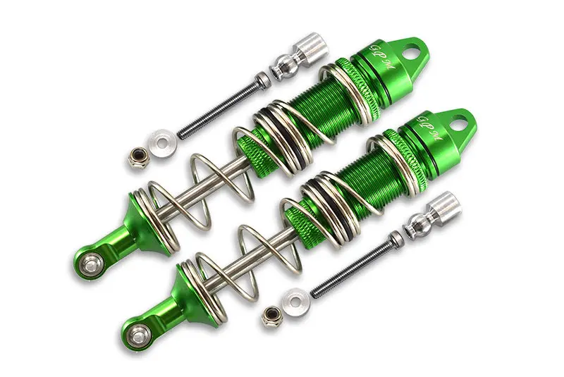 Aluminum Front Double Section Spring Dampers 115Mm For Arrma 1:8 Kraton 6S / Outcast 6S / Notorious 6S / Kraton 6S V5 / Notorious 6S V5 - 1Pr Set Green 1