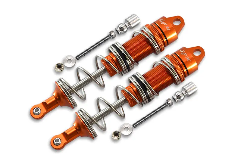 Aluminum Front Double Section Spring Dampers 115Mm For Arrma 1:8 Kraton 6S / Outcast 6S / Notorious 6S / Kraton 6S V5 / Notorious 6S V5 - 1Pr Set Orange 1