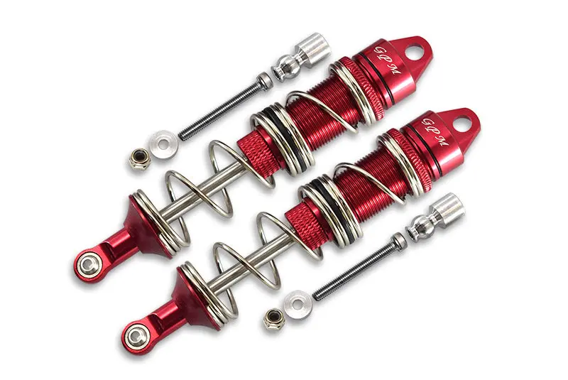 Aluminum Front Double Section Spring Dampers 115Mm For Arrma 1:8 Kraton 6S / Outcast 6S / Notorious 6S / Kraton 6S V5 / Notorious 6S V5 - 1Pr Set Red 1
