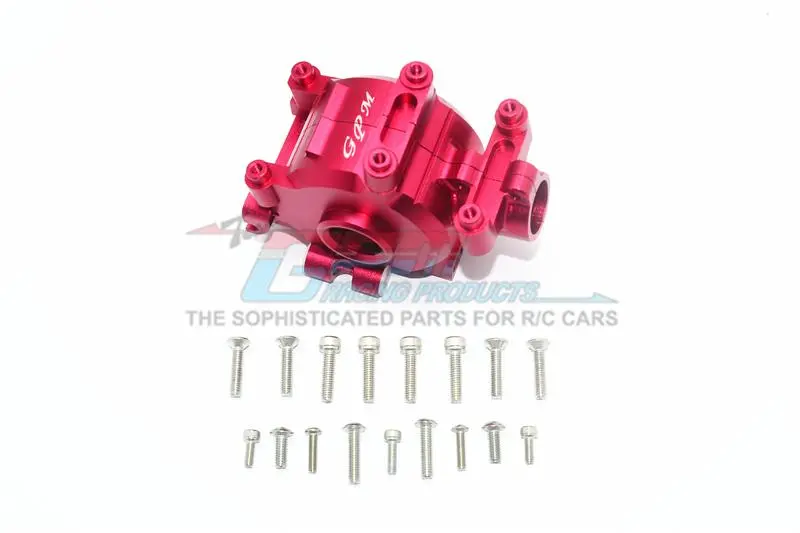 Aluminum Front Gear Box For Losi 1:6 4Wd Super Baja Rey Los05013 / Super Baja Rey 2.0 Los05021 Upgrades - Red 1