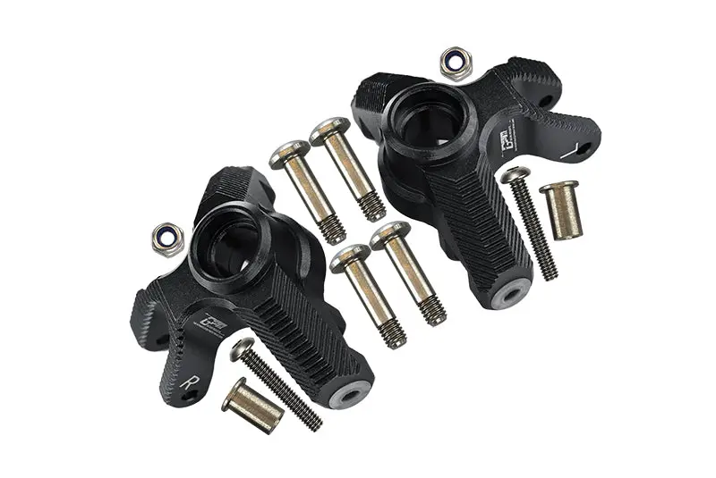 Aluminum Front Knuckle Arm For Losi 1:8 Lmt 4Wd Solid Axle Monster Truck Los04022 / Lmt Mega Truck Brushless Los04024 / Lmt Grave Digger / Son-Uva Digger Los04021 Upgrades - 12Pc Set Black 1