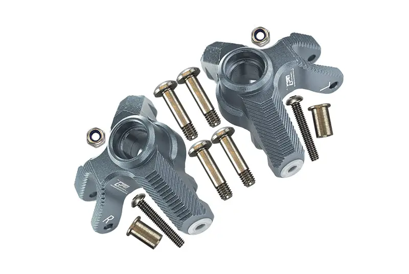 Aluminum Front Knuckle Arm For Losi 1:8 Lmt 4Wd Solid Axle Monster Truck Los04022 / Lmt Mega Truck Brushless Los04024 / Lmt Grave Digger / Son-Uva Digger Los04021 Upgrades - 12Pc Set Gray Silver 1