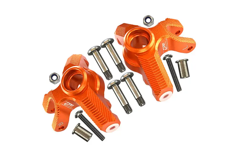 Aluminum Front Knuckle Arm For Losi 1:8 Lmt 4Wd Solid Axle Monster Truck Los04022 / Lmt Mega Truck Brushless Los04024 / Lmt Grave Digger / Son-Uva Digger Los04021 Upgrades - 12Pc Set Orange 1