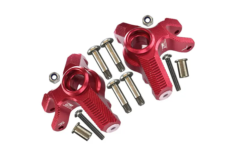 Aluminum Front Knuckle Arm For Losi 1:8 Lmt 4Wd Solid Axle Monster Truck Los04022 / Lmt Mega Truck Brushless Los04024 / Lmt Grave Digger / Son-Uva Digger Los04021 Upgrades - 12Pc Set Red 1