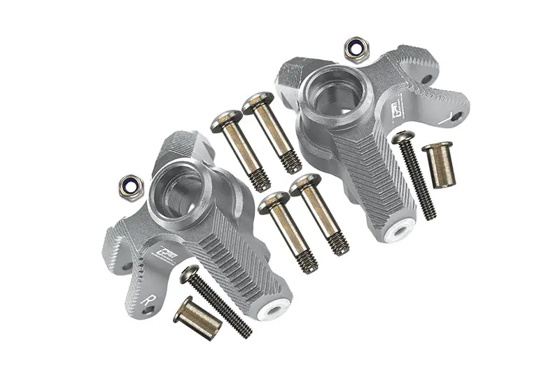 Aluminum Front Knuckle Arm For Losi 1:8 Lmt 4Wd Solid Axle Monster Truck Los04022 / Lmt Mega Truck Brushless Los04024 / Lmt Grave Digger / Son-Uva Digger Los04021 Upgrades - 12Pc Set Silver 1