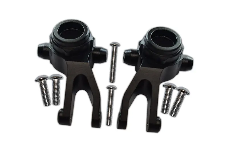 Aluminum Front Knuckle Arms For Arrma  1:10 Granite / Big Rock 3S / Big Rock V3 3S / Vorteks 3S - 1Pr Set Black 1