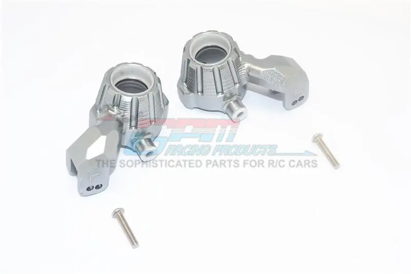 Aluminum Front Knuckle Arms For Traxxas 1:10 4Wd Maxx 89076-4 / 4Wd Maxx With Widemaxx 89086-4 / 1:8 4Wd Maxx Slash 6S 102076-4 Upgrades - Gray Silver 1