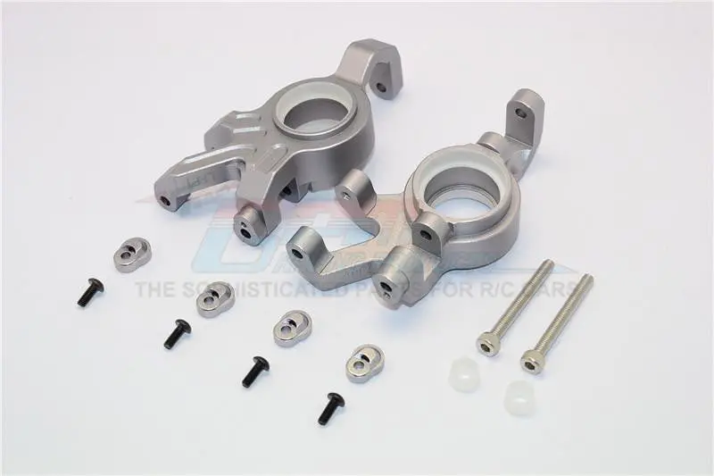 Aluminum Front Knuckle Arms With Collars For Traxxas 1:5 X Maxx 6S / X Maxx 8S Monster Truck Upgrades - Gray Silver 1