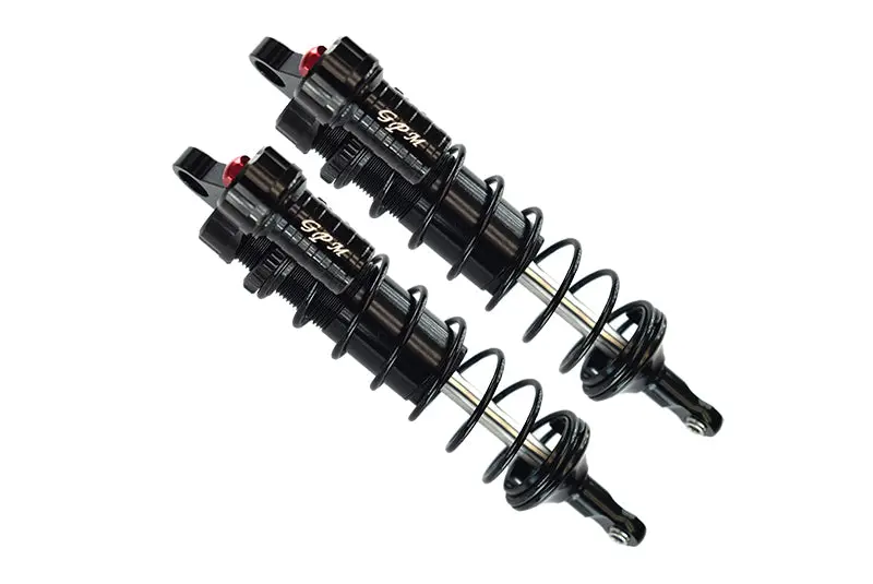 Aluminum Front L-Shape Piggy Back Adjustable Spring Dampers 128Mm For Traxxas 1/8 4Wd Sledge Monster Truck 95076-4 - 2Pc Set Black 1