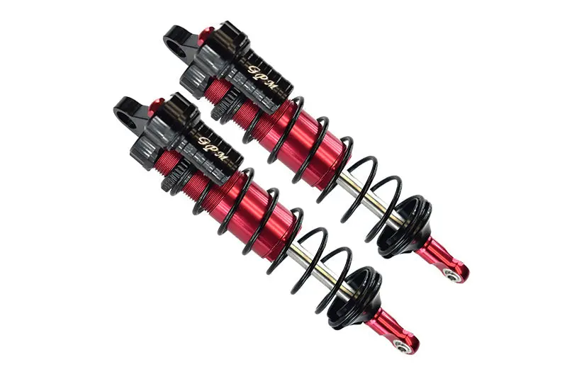 Aluminum Front L-Shape Piggy Back Adjustable Spring Dampers 128Mm For Traxxas 1/8 4Wd Sledge Monster Truck 95076-4 - 2Pc Set Red 1