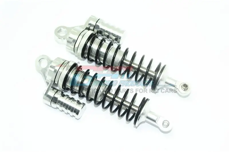 Aluminum Front L-Shape Shocks (132Mm) For Losi 1:6 4Wd Super Baja Rey Los05013 / Super Baja Rey 2.0 Los05021 Upgrades - Silver 1