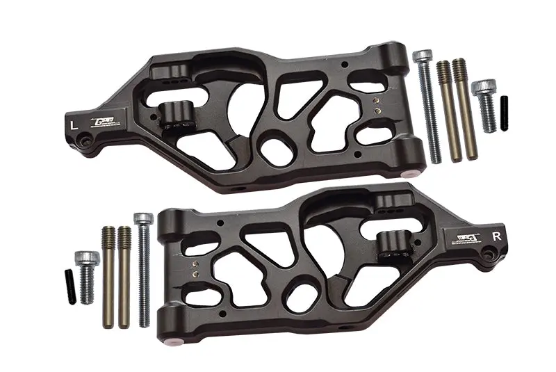 Aluminum Front Lower Arms For Arrma 1:5 Kraton 8S Blx / Outcast 8S Blx / Kraton Exb Roller - 2Pc Set Black 1
