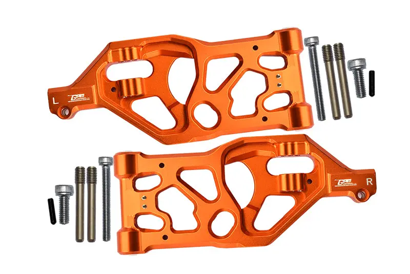 Aluminum Front Lower Arms For Arrma 1:5 Kraton 8S Blx / Outcast 8S Blx / Kraton Exb Roller - 2Pc Set Orange 1