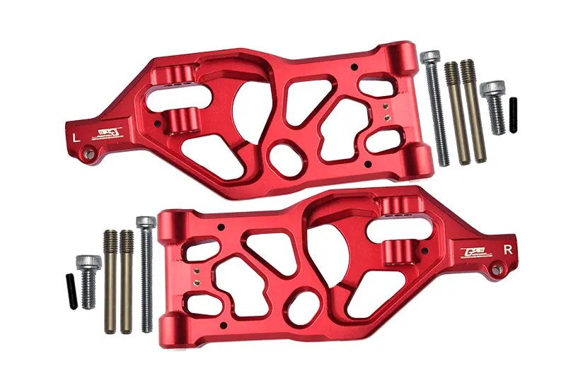 Aluminum Front Lower Arms For Arrma 1:5 Kraton 8S Blx / Outcast 8S Blx / Kraton Exb Roller - 2Pc Set Red 1