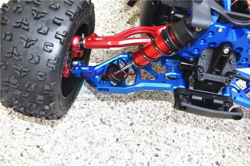 Aluminum Front Lower Arms For Arrma 1:5 Kraton 8S Blx / Outcast 8S Blx / Kraton Exb Roller - 2Pc Set Silver 2