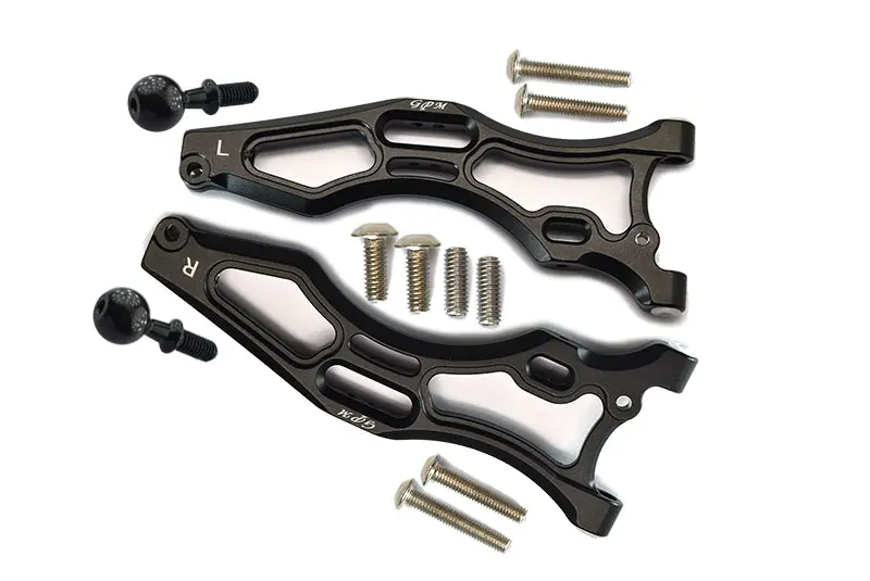 Aluminum Front Lower Arms For Arrma 1:8 Kraton 6S / Outcast 6S / Notorious 6S / Kraton 6S V5 / Notorious 6S V5 Upgrades - Black 1