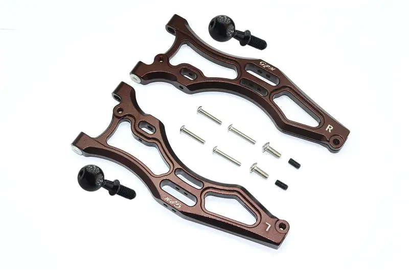 Aluminum Front Lower Arms For Arrma 1:8 Kraton 6S / Outcast 6S / Notorious 6S / Kraton 6S V5 / Notorious 6S V5 Upgrades - Brown 1