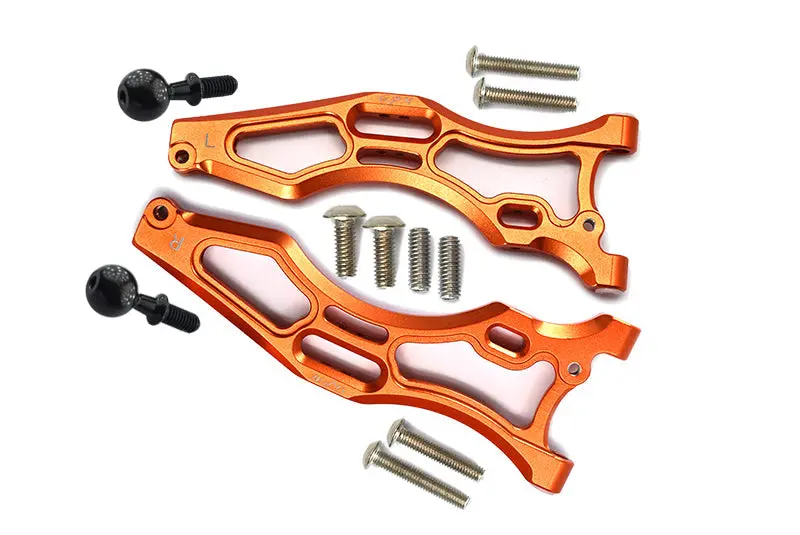 Aluminum Front Lower Arms For Arrma 1:8 Kraton 6S / Outcast 6S / Notorious 6S / Kraton 6S V5 / Notorious 6S V5 Upgrades - Orange 1