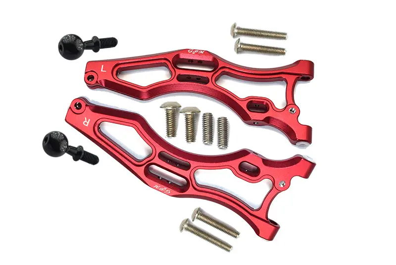 Aluminum Front Lower Arms For Arrma 1:8 Kraton 6S / Outcast 6S / Notorious 6S / Kraton 6S V5 / Notorious 6S V5 Upgrades - Red 1