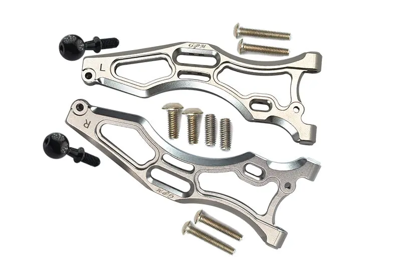 Aluminum Front Lower Arms For Arrma 1:8 Kraton 6S / Outcast 6S / Notorious 6S / Kraton 6S V5 / Notorious 6S V5 Upgrades - Silver 1