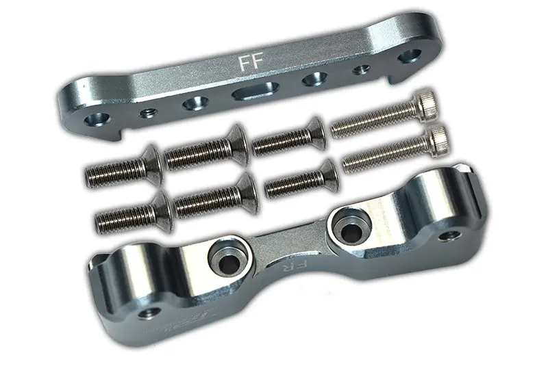 Aluminum Front Lower Suspension Mount For Arrma 1:5 Kraton 8S Blx / Outcast 8S Blx / Kraton Exb Roller - 2Pc Set Gray Silver 1