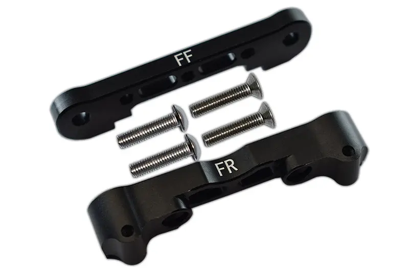 Aluminum Front Lower Suspension Mount For Arrma 1:8 Kraton / Outcast / Notorious / Typhon / Talion / Kraton V5 / Notorious V5 / 1:7 Infraction / Infraction V2 / Limitless / 1:10 Senton - 1Pr Set Black 1
