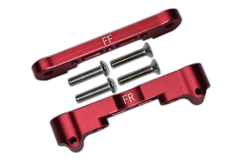 Aluminum Front Lower Suspension Mount For Arrma 1:8 Kraton / Outcast / Notorious / Typhon / Talion / Kraton V5 / Notorious V5 / 1:7 Infraction / Infraction V2 / Limitless / 1:10 Senton - 1Pr Set Red 1