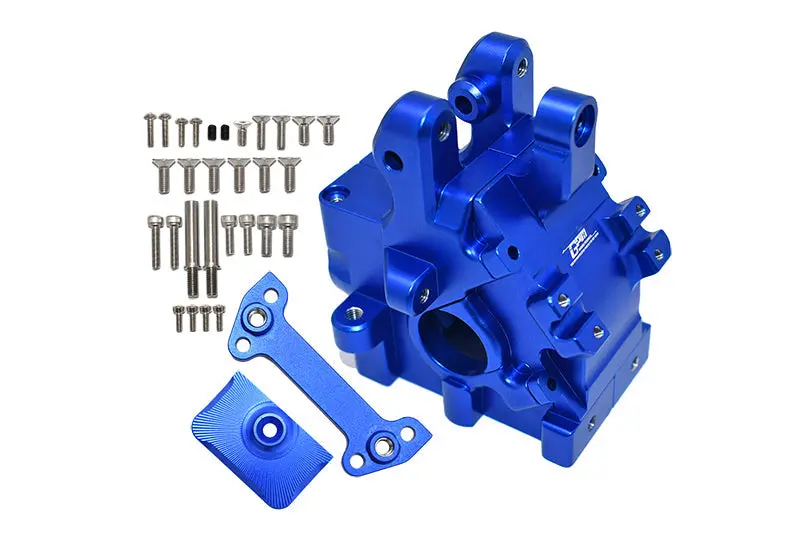 Aluminum Front Or Rear Gear Box For Arrma 1:5 Kraton 8S Blx-Ara110002 / Kraton Exb Roller-Ara5208 - 34Pc Set Blue 1