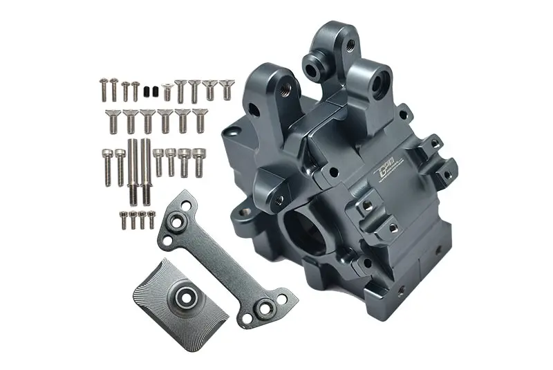 Aluminum Front Or Rear Gear Box For Arrma 1:5 Kraton 8S Blx-Ara110002 / Kraton Exb Roller-Ara5208 - 34Pc Set Gray Silver 1