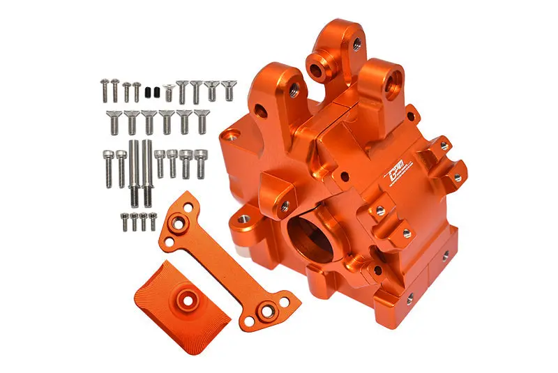 Aluminum Front Or Rear Gear Box For Arrma 1:5 Kraton 8S Blx-Ara110002 / Kraton Exb Roller-Ara5208 - 34Pc Set Orange 1
