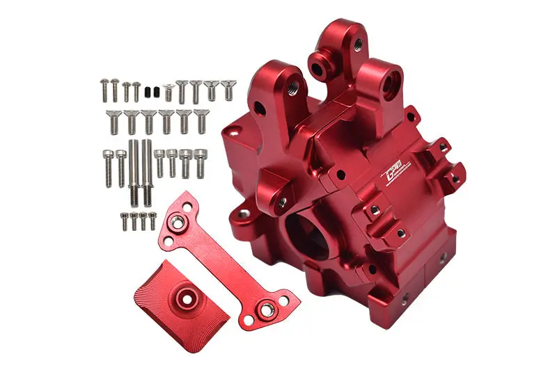 Aluminum Front Or Rear Gear Box For Arrma 1:5 Kraton 8S Blx-Ara110002 / Kraton Exb Roller-Ara5208 - 34Pc Set Red 1