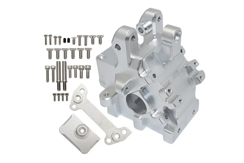 Aluminum Front Or Rear Gear Box For Arrma 1:5 Kraton 8S Blx-Ara110002 / Kraton Exb Roller-Ara5208 - 34Pc Set Silver 1