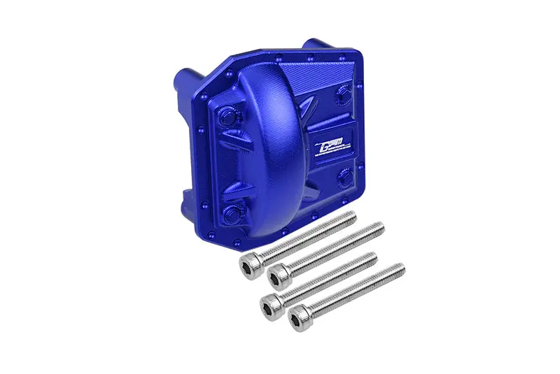 Aluminum Front Or Rear Gearbox Cover For Axial 1/6 Scx6 Jeep Jlu Wrangler Axi05000 - 5Pc Set Blue 1