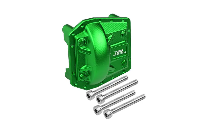 Aluminum Front Or Rear Gearbox Cover For Axial 1/6 Scx6 Jeep Jlu Wrangler Axi05000 - 5Pc Set Green 1